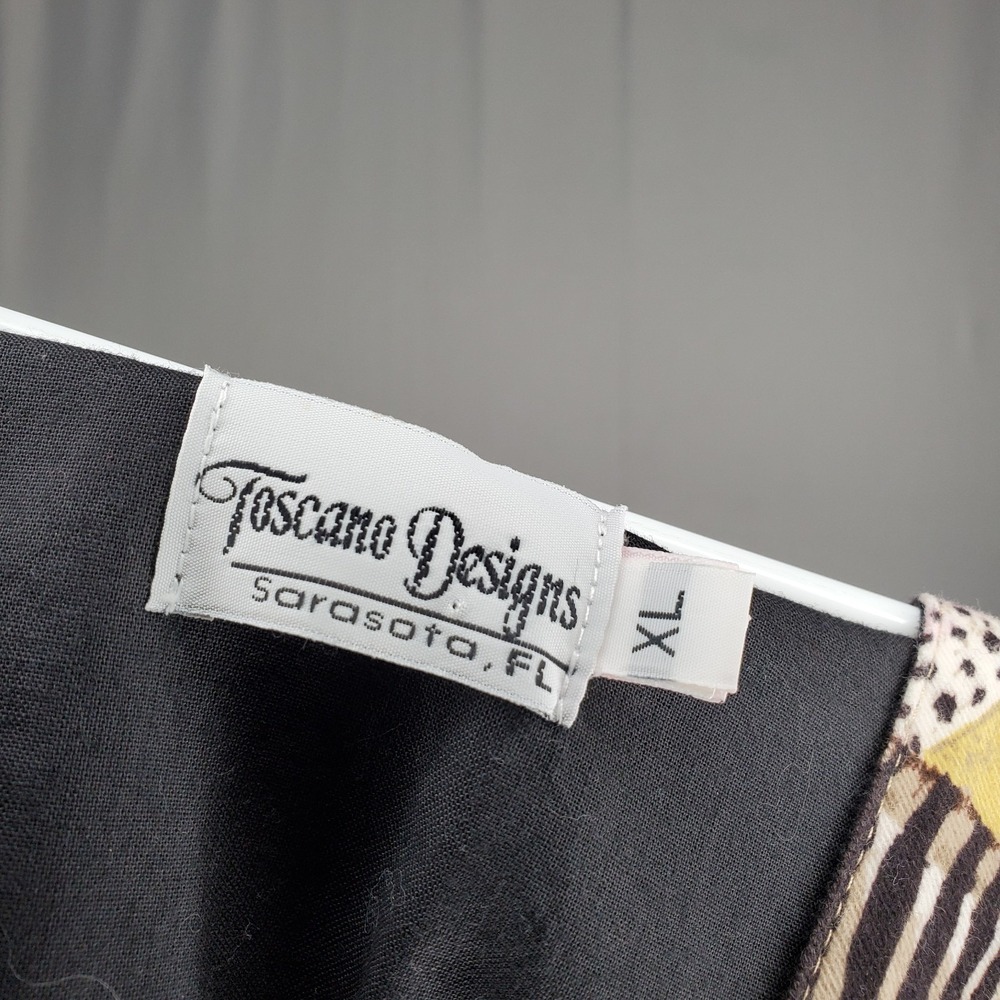 Vtg Toscano Jungle Animals Vest Women XL Cotton Twill Button V-Neck Safari Zoo - Picture 3 of 8